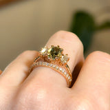 Antique Inspired Three Stone Diamond Band - Setting