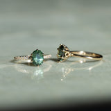 1.75ct Untreated Oval Nigerian Sapphire Lotus Six Prong Solitaire with Diamonds in 14k Yellow Gold