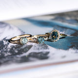 1.26ct Round Blue Montana Sapphire and Diamond Starry Night Low Profile Solitaire in 14k Yellow Gold