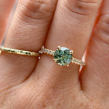 4 Prong Solitaire with Pavé Set Diamonds, Stackable - Setting