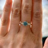 1.06ct Round Blue Montana Sapphire and Diamond Starry Night Low Profile Solitaire in 14k Yellow Gold