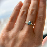 CUSTOMER HOLD - 1.06ct Round Blue Montana Sapphire and Diamond Starry Night Low Profile Solitaire in 14k Yellow Gold