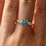 CUSTOMER HOLD - 1.06ct Round Blue Montana Sapphire and Diamond Starry Night Low Profile Solitaire in 14k Yellow Gold