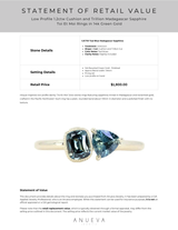 Low Profile Cushion and Trillion Sapphire Toi Et Moi Rings in 14k Green, Yellow and White Gold
