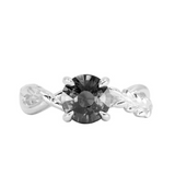 Twisted Vine Split Shank Low Profile Solitaire with Diamonds - Setting