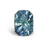 1.22CT PRECISION CUT RADIANT MONTANA SAPPHIRE, DENIUM TEAL BLUE GREEN, 7.2X5.2MM
