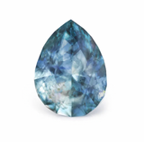 1.75CT PRECISION CUT PEAR BRILLIANT MONTANA SAPPHIRE, PARTI BLUE GREEN YELLOW, 8.5X6.5MM