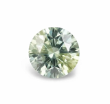1.24CT PRECISION CUT ROUND BRILLIANT MONTANA SAPPHIRE, PARTI PASTEL GREEN AND YELLOW, 6.3MM