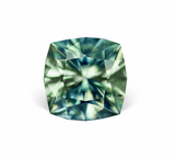 1.85CT FANCY SQUARE CUSHION PRECISION CUT MONTANA SAPPHIRE, PARTI GREEN AND YELLOW, 6.6MM