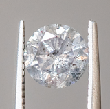 1.61ct Round Brilliant Salt & Pepper Diamond Evergreen 4 Prong Solitaire in 14k Yellow Gold