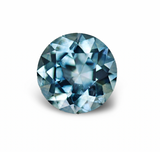 1.35CT ROUND PRECISION CUT MONTANA SAPPHIRE, LIGHT TEAL BLUE GREEN, 6.54x4.32MM