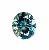 1.65CT OVAL PRECISION CUT MONTANA SAPPHIRE, BI-COLOR TEAL, 7.3X6.2MM