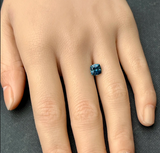 1.68CT PRECISION CUT CUSHION BRILLIANT MONTANA SAPPHIRE, DEEP OCEAN BLUE, 6.5MM