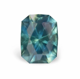 1.98CT PRECISION CUT RADIANT MONTANA SAPPHIRE, TEAL BLUE GREEN, 8.1X6.1MM