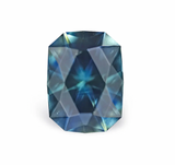 1.98CT PRECISION CUT RADIANT MONTANA SAPPHIRE, TEAL BLUE GREEN, 8.1X6.1MM