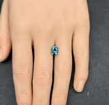 1.98CT PRECISION CUT RADIANT MONTANA SAPPHIRE, TEAL BLUE GREEN, 8.1X6.1MM