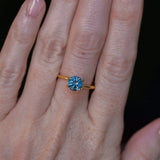 1.40CT ROUND PRECISION CUT MONTANA SAPPHIRE, MEDIUM OCEAN BLUE TEAL, 6.6X4.3MM
