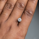 0.97CT ROUND BRILLIANT SALT & PEPPER DIAMOND, OPALESCENCE CLOUDS WITH SPECKLES, 6.32X3.72MM