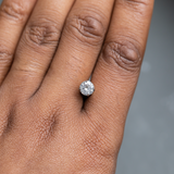 0.98CT ROUND BRILLIANT SALT AND PEPPER DIAMOND, WHITE AND LIGHT GREY WITH SPECKLES, 5.95X4.05MM
