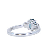 1.22ct Parti Nigerian Blue Sapphire and Lab Diamond Three Stone Ring in 14K White Gold