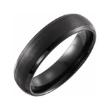 Beveled Edge Black Tungsten Ring - 6mm Band