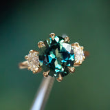 Antique Inspired Three Stone Diamond Band - Setting