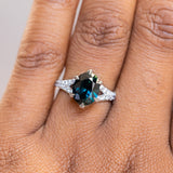 Split Shank Six Prong Solitaire with Pavé Set Diamonds - Low Profile Setting