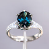 Split Shank Six Prong Solitaire with Pavé Set Diamonds - Low Profile Setting