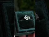 1.16ct Parti Green Madagascar Sapphire and Diamond Asymmetrical Cluster Ring in 14k Yellow Gold