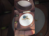 2.20ct Hexagon Sapphire & 0.36ct Antique Diamond Toi Et Moi Ring in 14k Yellow Gold