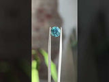 2.22ct Teal Round Madagascar Sapphire Lotus Solitaire in 14k Yellow Gold