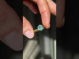 2.15ct Round Teal Nigerian Sapphire Six Prong Evergreen Solitaire in 18k Yellow Gold