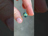 3.58ct Oval Silky Green Madagascar Sapphire Lotus Six Prong Solitaire in 18k Yellow Gold
