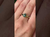 1.57ct Untreated Teal Pear Sapphire Low Profile 5 Prong Tapered Solitaire in 14k Yellow Gold