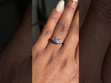 1.56ct Round Salt + Pepper Diamond and Diamond Trillion Low Profile Three Stone Ring in Platinum