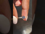 0.74ct Ceylon Blue Rosecut Sapphire and Diamond 6 Prongs Low Profile Ring in 14k Yellow Gold