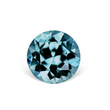 1.57CT ROUND PRECISION CUT MONTANA SAPPHIRE, BLUE GREEN, 6.91X4.55MM