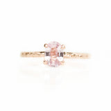 0.93ct Oval Pink Sapphire in 14k Rose Gold Evergreen Solitaire Ring
