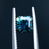 1.01CT SQUARE RADIANT MADAGASCAR SAPPHIRE, PARTI BLUE GREEN YELLOW, 5.60MM, UNTREATED