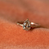 1.00ct Champagne Pear Diamond in Low Profile Rose Gold Evergreen Setting by Anueva Jewelry