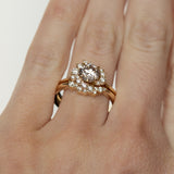 1.01ct Round Champagne Diamond Asymmetrical Cluster Ring in 14K Yellow Gold