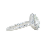 1.03ct Rosecut Arrowhead Shield Diamond and Low Profile Diamond Halo French Set Ring in Platinum
