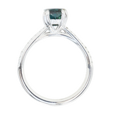 1.48ct Nigerian Oval Sapphire and Hidden Diamond Halo Ring in Platinum