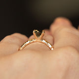 1.07ct Oval Australian Sapphire Evergreen Solitaire Ring in 14k Yellow Gold