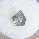 1.19CT Salt and Pepper Rose Cut Shield Diamond 9.36x8.12mm