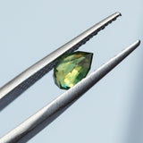 1.20CT AUSTRALIAN PEAR SAPPHIRE, PARTI GREEN YELLOW, 7.52X5.02MM, UNHEATED