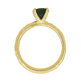 1.23ct Round Teal Australian Green Sapphire Evergreen Solitaire in Satin 18k Yellow Gold