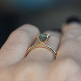 1.32ct Nigerian Sapphire Solitaire Ring with Diamonds in 14k Yellow Gold