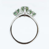 1.32ct Oval Minty Montana Sapphire and Madagascar Sapphire Three Stone Ring in Platinum profile