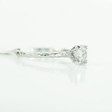 1.03ct Silvery White Salt and Pepper Diamond Evergreen 4 Prong Solitaire in 14k White Gold